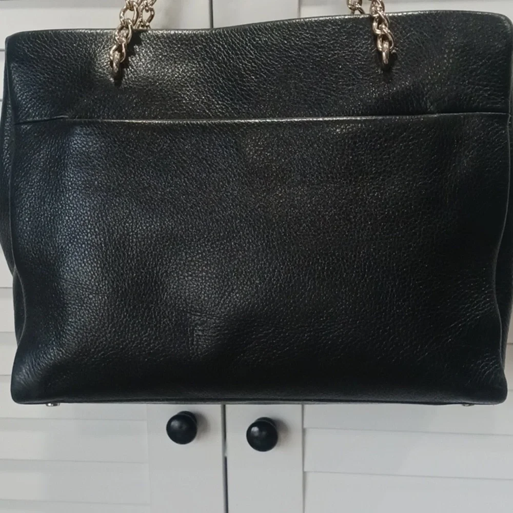 Kate Spade NY Emerson Pebbped Black Leather W/ Gold Chain Shoulder Bag